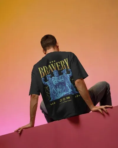 Bravery Oversized Graphic T-Shirt — view 2
