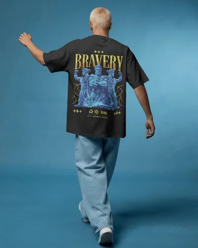Bravery Oversized Graphic T-Shirt — view 3