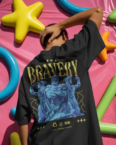 Bravery Oversized Graphic T-Shirt — view 5