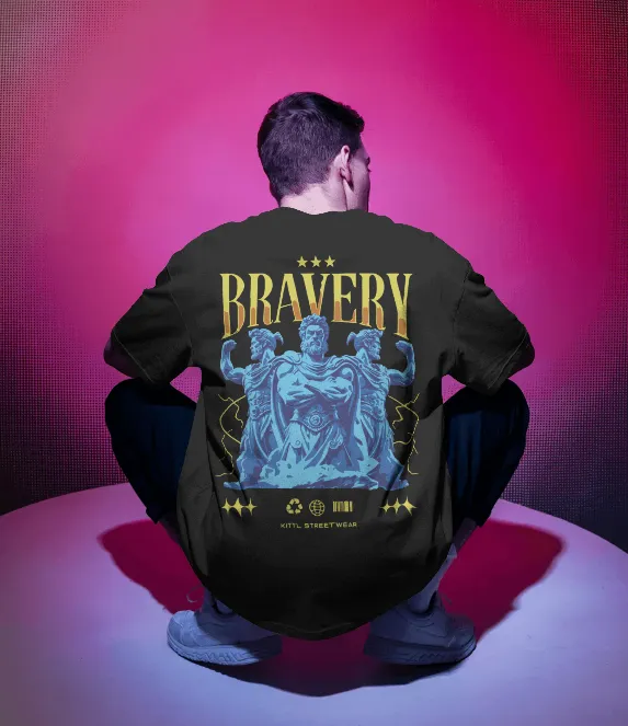 Bravery Oversized Graphic T-Shirt — view 7