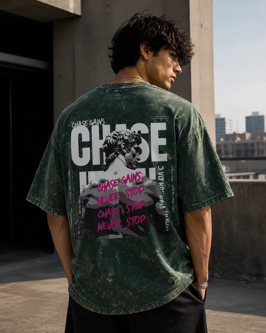 Chase Gains Acid Wash Tee — view 4