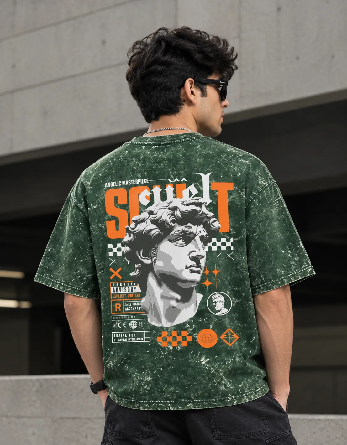 SCULPT — Angelic Masterpiece Acid Wash Tee — view 3