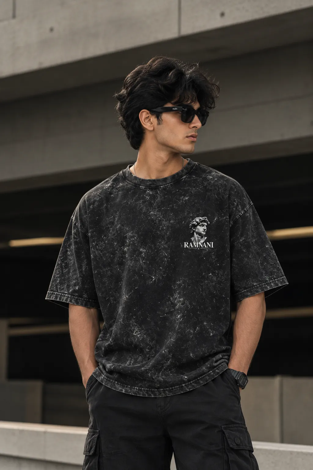 SCULPT — Angelic Masterpiece Acid Wash Tee — view 4
